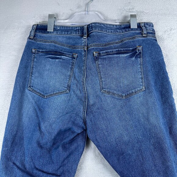 Ann Taylor Loft Curvy Kick Crop Jeans Women Size 30/10 Mid Rise Medium Wash Blue - Picture 4 of 13